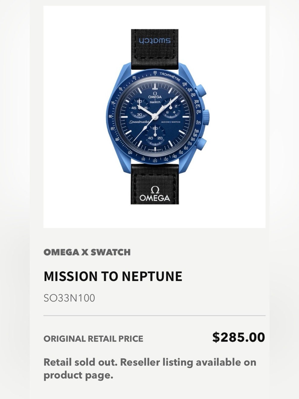 OMEGA x Swatch Bioceramic MoonSwatch – Mission to Neptune - Picture 2 of 16